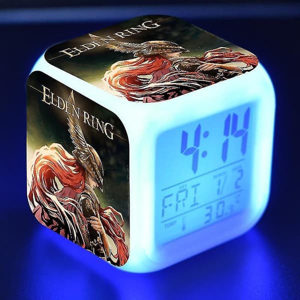 Vorallme Antiikki Sormus, Elder Ring, Eldon Ring LED Valoisa Herätyskello-tyyli 16