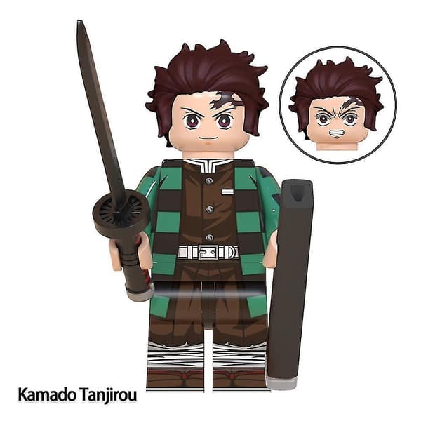 8pcs Combo Demon Slayer Series Assembly Building Blocks Minifigure