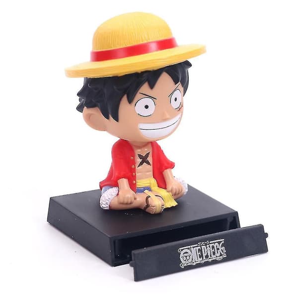 3 stk. One Piece Luffy Chopper Stråhatt Bilpynt Ristende Hode Figur Modell