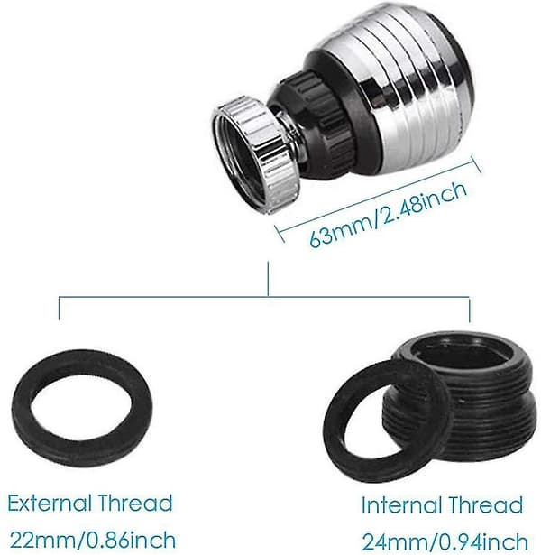 2-pak 360 Graders Roterende Vandbesparende Hane Belufter Diffuser Vandhane Dyse Filter Adapter