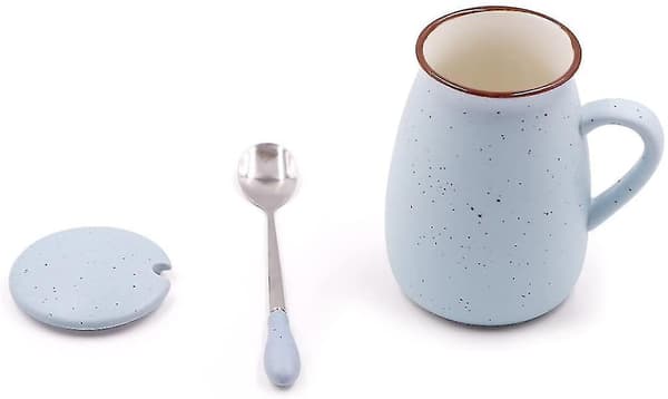 12 Oz Blue Novelty Coffee Mugs Ceramic Creative Cute Big Belly Mugs Fu