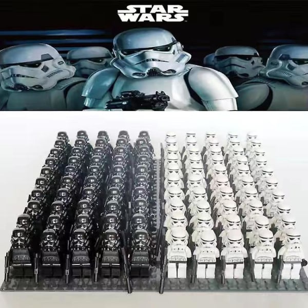 100pcs/lot Black And White Star Wars Blocks Clone Trooper Figures