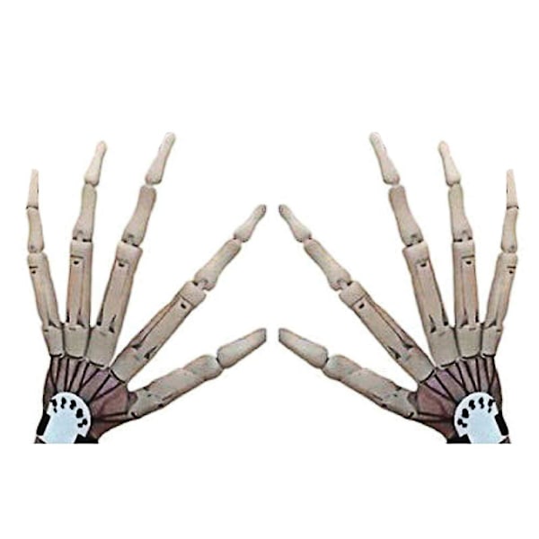 Artikuloidut sormet Joustavat nivelet Luurankokäden jatkeet Halloween-juhlatarvike White Right hand