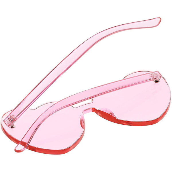 Hjerteformede solbriller, festsolbriller, slikfarvede solbriller Light Pink