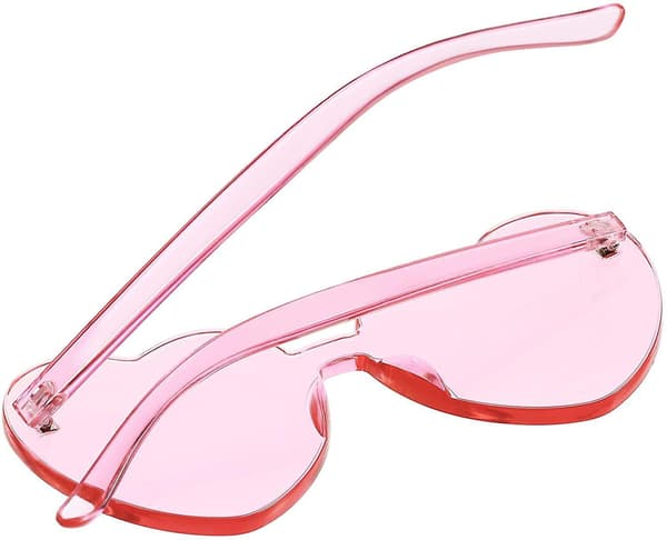 Sydämenmuotoiset aurinkolasit, juhla-aurinkolasit, makeisväriset aurinkolasit Light Pink