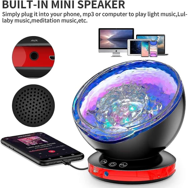 Led Projector Lamp, Kids Ocean Waves Projector Night Light With Remote Control - Ssxjv