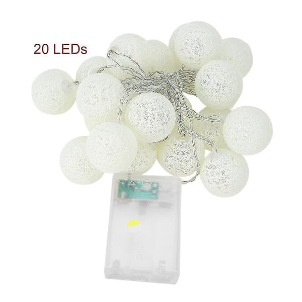 2,3 meter 20 LED bomullsballer lyslenke soveromsdekorasjoner eventyrlys