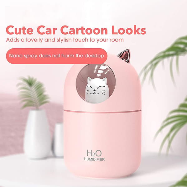 Humidifier Cool Mist Humidifier For Home,cute Cat Night Light,pink