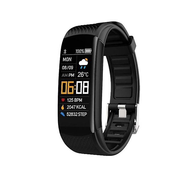 Blodtryk & Puls - Skridttæller Smart Armbånd Black