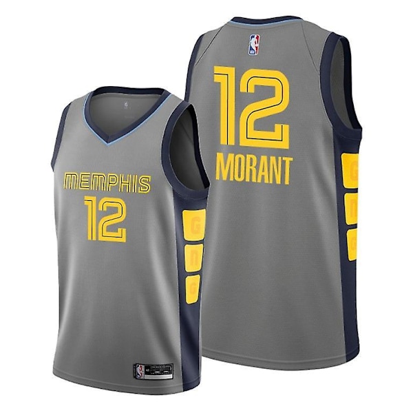 Ja Morant #12 Basketball Jersey Grizzlies Basketballtrøye Aldult Sportsskjorte M(170-175CM)