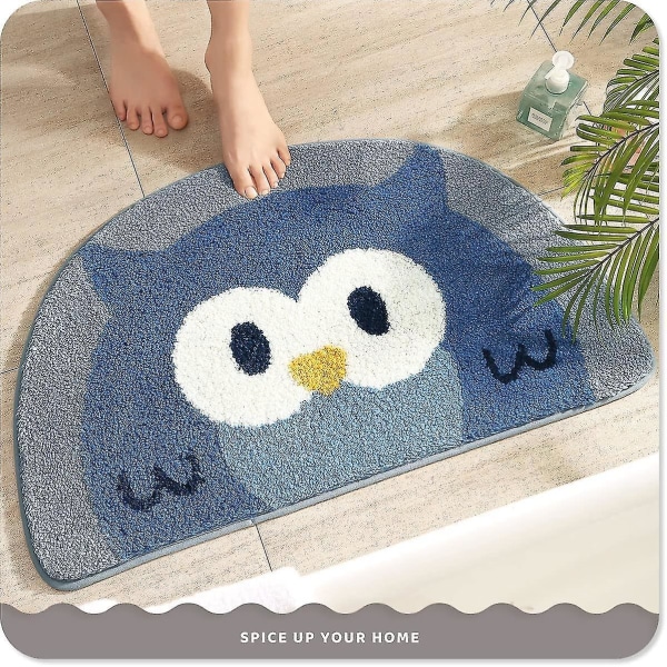 Cute Bathroom Rug Bath Mat 17.7" X 29.5" Non-slip Soft Shower Rug Plus Owl