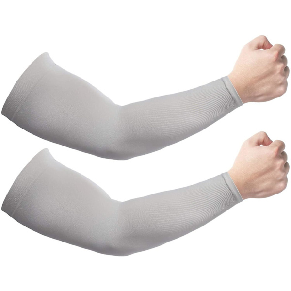 2 Par Sol UV Beskyttende Kølende Arm Sleeves Til Mænd & Kvinder, UPF 50 Grey
