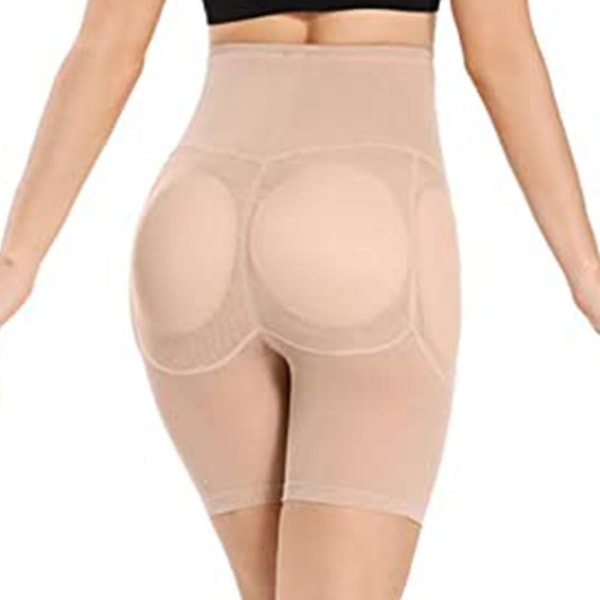 Women Hip And Butt Enhancer, 4 Removable Pads Panties High Waist Trainer Shaper High-waisted Pants Skin Tone M