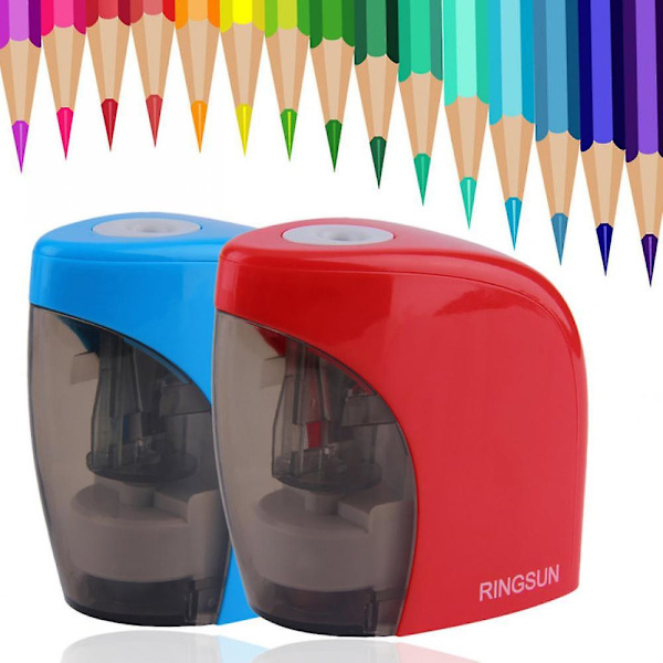 Automatic Blue/red Electric Battery Pencil Sharpener For Office School Use Blue