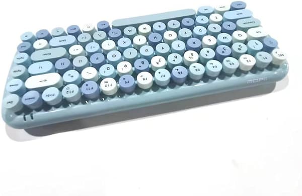 Mini Wireless Keyboard 2.4g Usb Keyboard And Mouse Set, Round Keycap, Multi-color Cute Girly Keyboard... (blue)