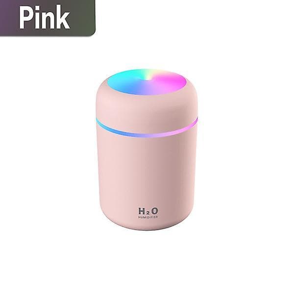 Bærbar 300ml Luftfukter USB Ultralyd Dazzle Kopp Aroma Diffuser Cool Mist Maker Luftfukter Renseren Med Romantisk Lys Pink
