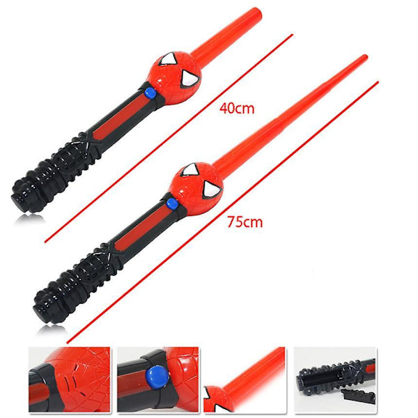 3 kpl Lasten Poika Hämähäkkimies Puku Cosplay Puku Lasten Lelu Hämähäkkimies Lähetin, käsine, miekka Kids-S-110cm