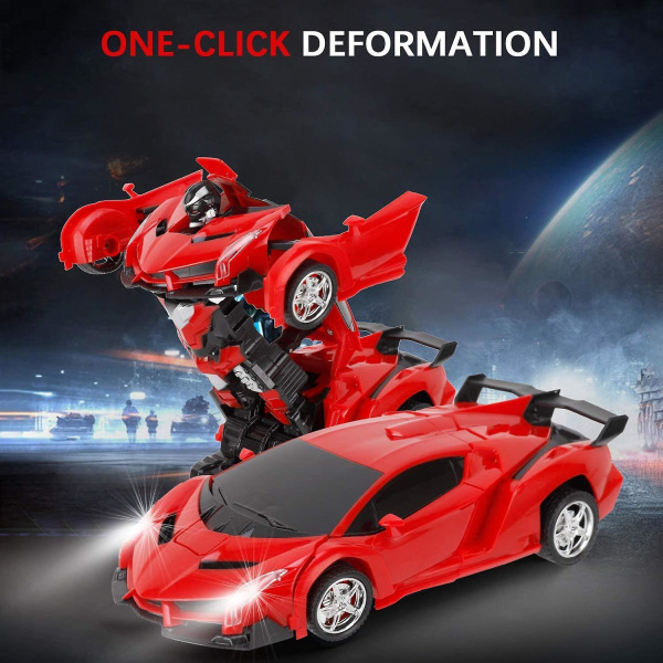 Transform Rc Car Robot, Remote Control Car Independent 2.4g Robot Deformation Rc Car Toy With One Button Transformation & 360 Speed Drifting 1:18 Scal
