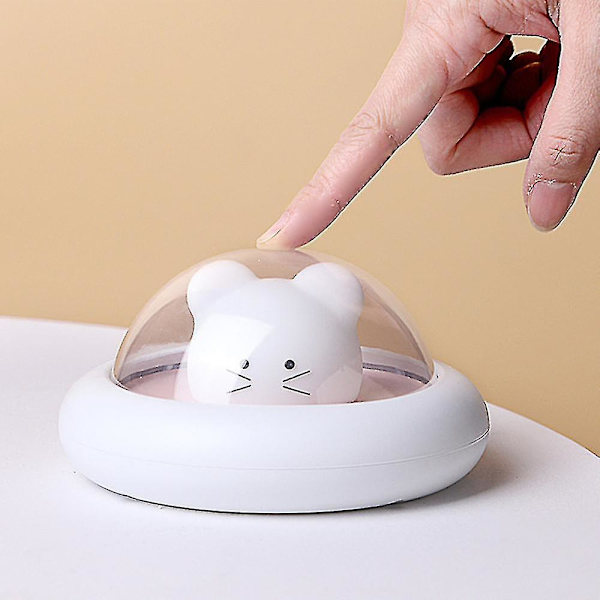 Ufo Space Mouse Led Night Light Usb Bedside Sleeping Lamp Rechargeable Pink