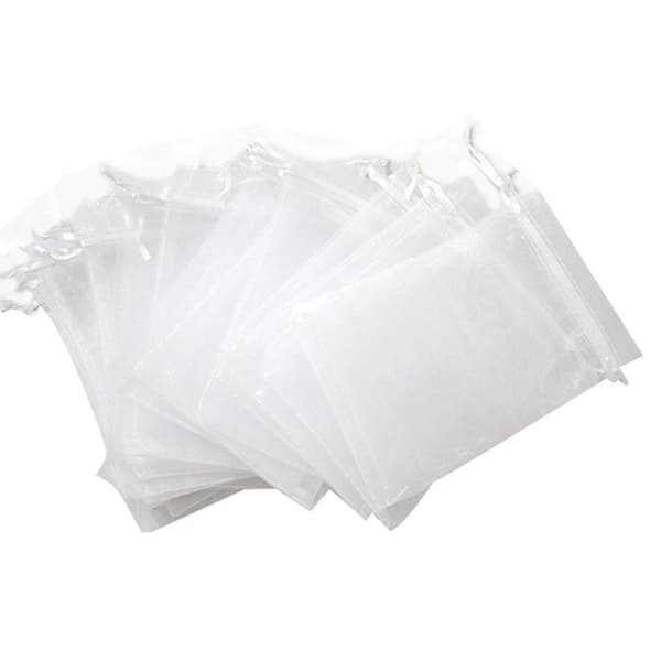 100pcs Bunch Protection Bag 23x17cm Grape Fruit Organza Bag With Drawstring Gives White