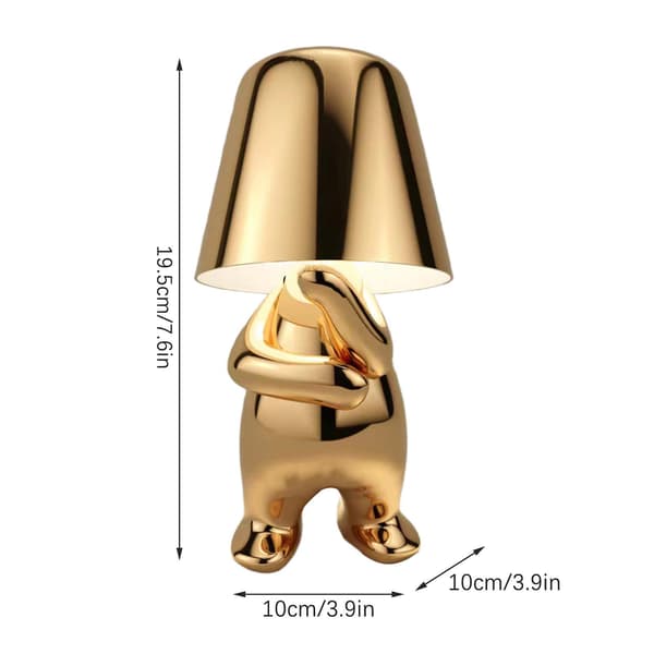 Little Golden Man Led Table Lamp Touch Control Dimmable Creative Iron Resin Desk Light Bedside Lamp Light Gold Mr WHY