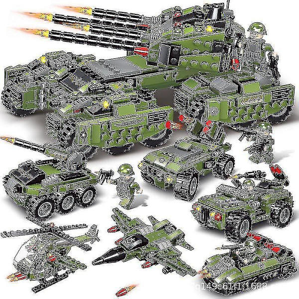 Byggesett Militær Transport Tank Bil Leketøy Kreativt Hær Lekesett