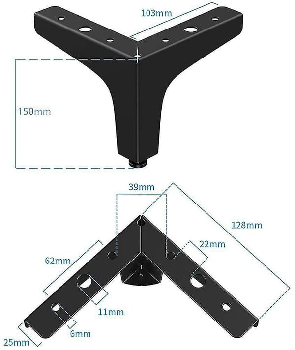 Metal Cabinet Legs Can Load 800 Kg Triangular Table Legs 4 Diy Cabinet Legs