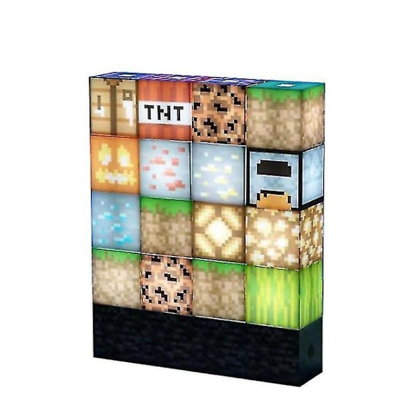 16pcs Minecraft Building Block Light Desk Lamp Splicing Light Stitching Lamp Diy