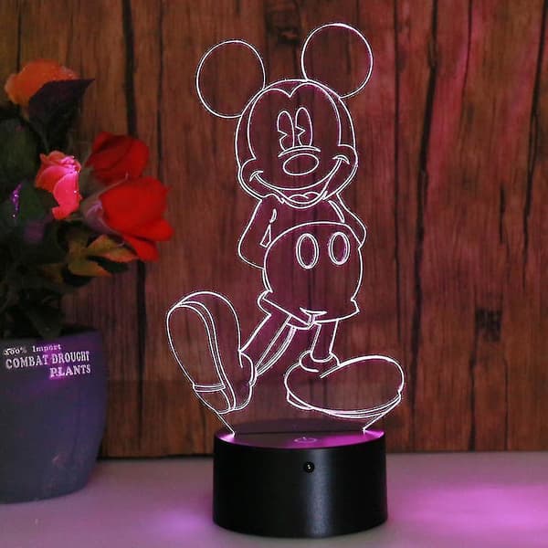 Mickey Mouse 3d Led Night Light Kids Bedroom Table Lamp