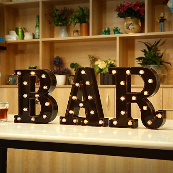 Led  Letter Lights New Design Light Up Black Letters For Events Wedding Party Birthday Home Bar Diy Decoration B091-361 J