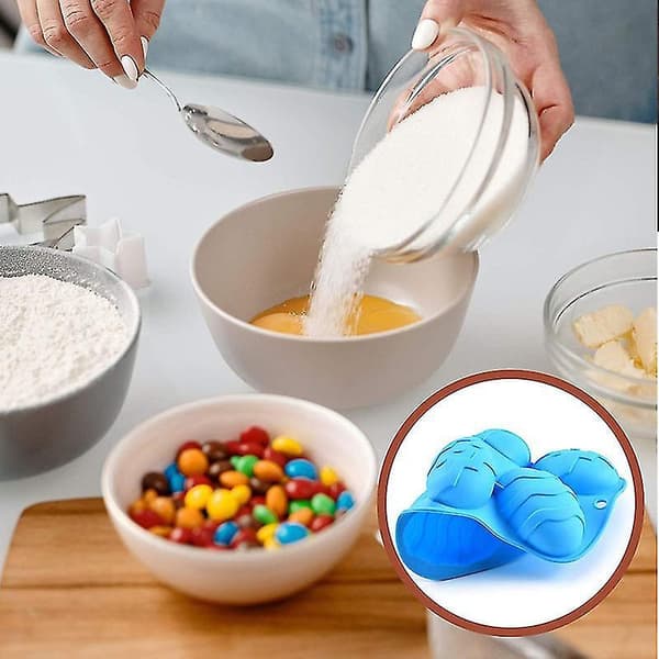 6 Jevne Dinosaur Egg Sjokolade Silikonform Påskeegg Kakeform Manuell Såpeform blue