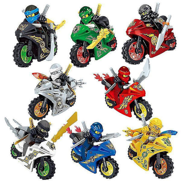 8 stk. Ninja Figurer Sett Barneleker Shinobi Minifigurer Bursdagsgaver