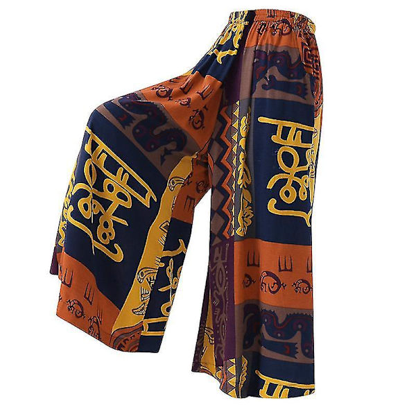 Naisten Hippie Löysät Leveälahkeiset Patchwork Boho Joogahousut Purple 3XL