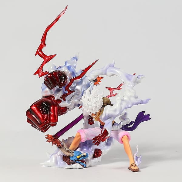 One Piece Solgud Nika Gear 5 Monkey D Luffy Battle Ver Samlefigur Modell Statue 28cm box