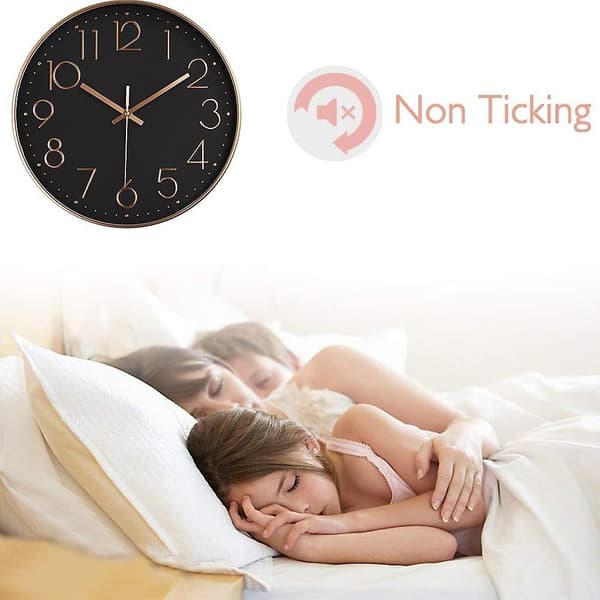 Wall Clock Silent Non Ticking Quality Quartz, Round Easy To Read Style 2