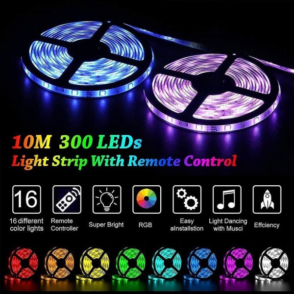 Tira Luz Led Bluetooth 10m (2x5m) 300 Led Remote Control App