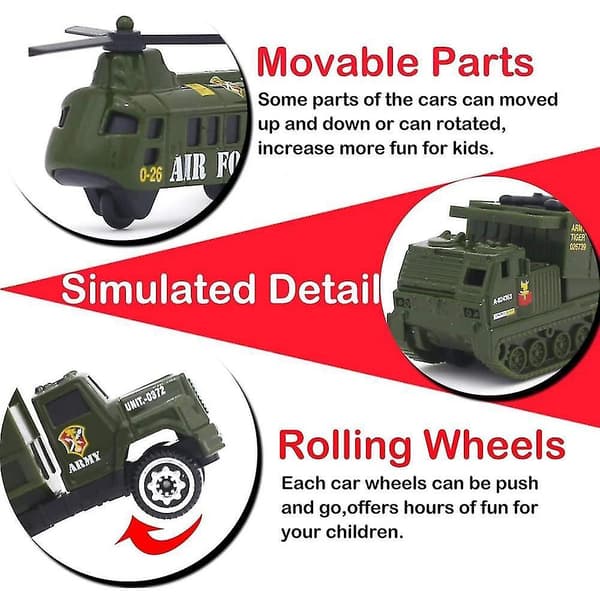 Mini Pocket Size For Military Vehicles, 6 Pieces