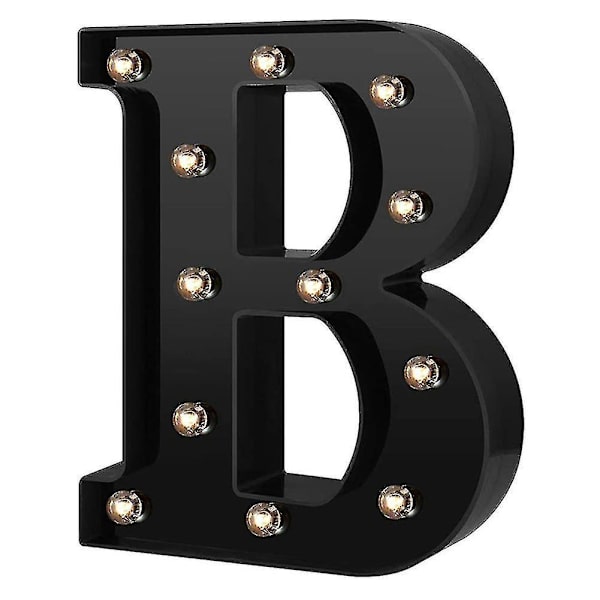 Newly Design Led Letters Lights 26 Alphabet Black Decorative Marquee Lamps For Wedding Party B