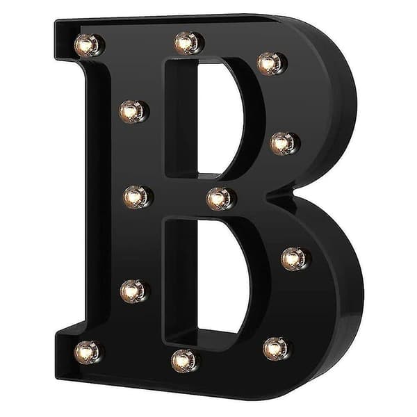 Nydesignede LED Bogstav Lys 26 Alfabet Sorte Dekorative Marquee Lamper Til Bryllupsfest B