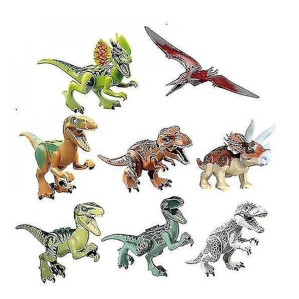 8 stk. Jurassic Dinosaur Byggeklodser Mini Legetøj
