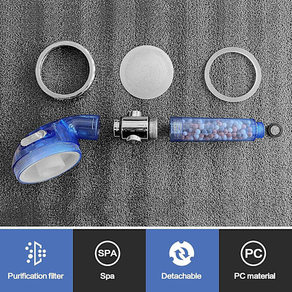 Negative Ion Shower, Pressurized, Water-saving, Hand-held Shower Head Shower Set