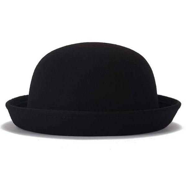 Parent-child Bowler Wool, Fedora Hats Dome black 57cm