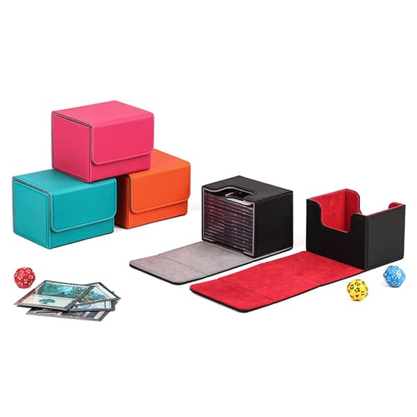 Deck Case For Magic/yugioh Cards Box Holder Containe Board Game Holder Black red