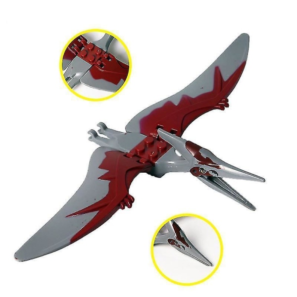 Dinosaur Byggeklodser Tyrannosaurus Rex Pterosaur Stegosaurus Brachiosaurus Velociraptor Bullosaurus Børne Puslespil Legetøj 20 stk