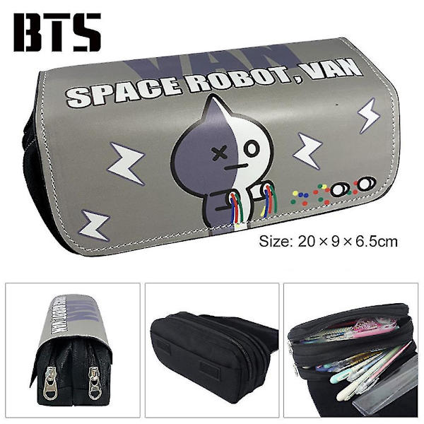 Bts Children Double-layer Pencil Case Large Capacity color-6
