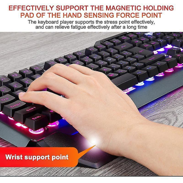 Desktop Laptop Mechanical Keyboard Rgb Led Backlight Plug And Play Ergonomic Design Waterproof Gaming Keyboard Rgb Backlight Black
