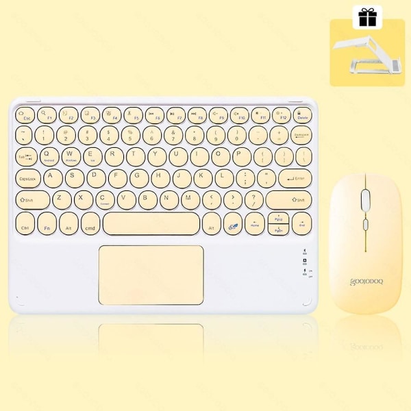 Ipad Keyboard And Mouse Combo, Wireless Bluetooth Keyboard yellow A