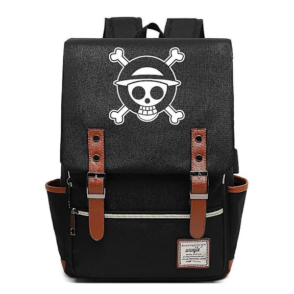 One Piece Luffy White Beard Luo Junior Studenter Skoletaske USB Color-10