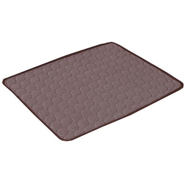 Dog Cooling Mat Sleeping Cooling Pad Washable Ice Silk Cool Blanket For Kennel Sofa Bed Coffee XS