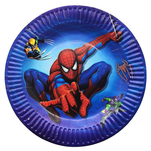 16pcs/set Spider-man Birthday Party Paper Plate Paper Cups Spider-man Party Tableware Set